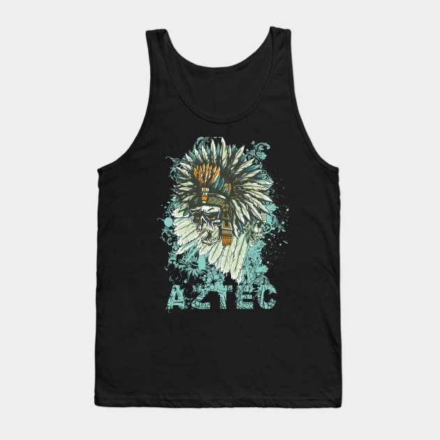 Aztec Skull Warrior Tank Top by MacDesignsAU